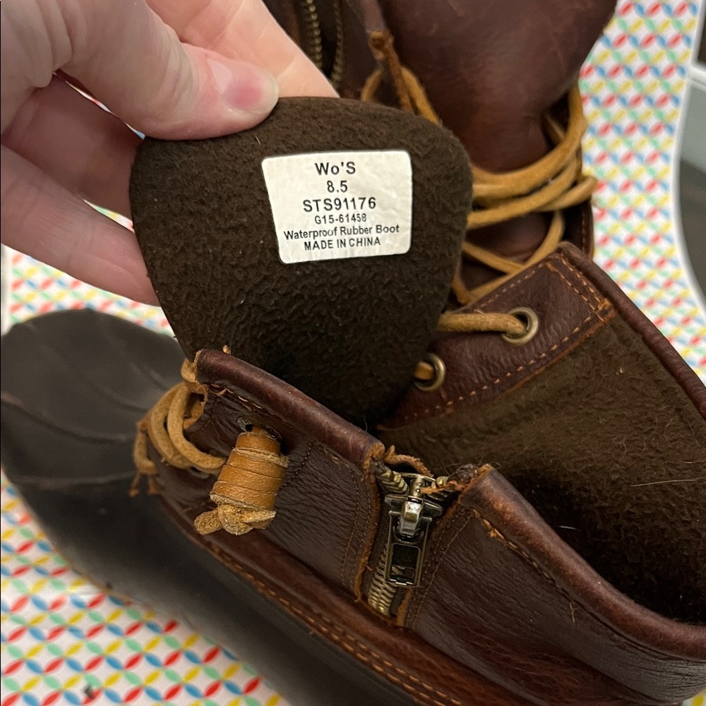 Sperry Brown and Black Duck Boots - Picture 3 of 12
